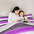 thumbnail image 4 of Homewish Purple Geometric Lines Twin Comforter Sets,Contemporary Art Bedding Set,Light Gray Reversible,2 Pieces,1 Comforter and 1 Pillowcase, 4 of 7