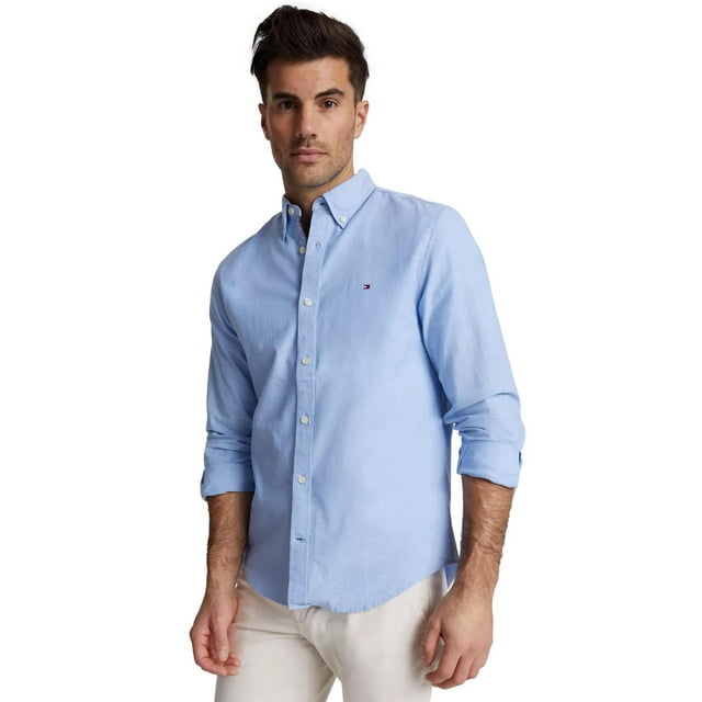 Camisa Tommy Hilfiger para hombre, manga larga, Oxford, corte regular