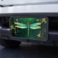 thumbnail image 7 of Decorative Stainless Steel License Plate Frame – Unique and Rust-Free Car Tag-dragonfly_made_of_green_and_gold_with_gemstones_hanging, 7 of 7