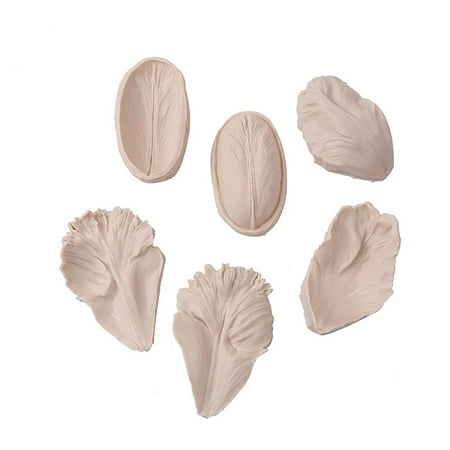 

6pcs Leaves Chocolate Mold Gumpaste Cake Decor Tulip Silicone Mold Tulip Petal Flower Mould Fondant Mold GREY