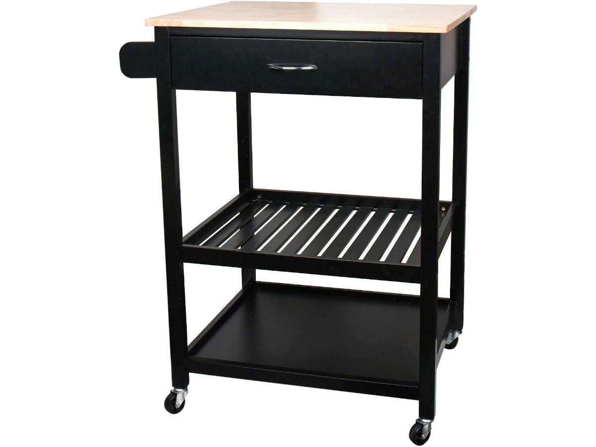 Multi Purpose Cabinet Rolling Kitchen Island Table Cart With Wheels Black 25 6 34 X 20 4 34 X 36 2 34 Walmart Canada