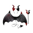 thumbnail image 3 of Conjunto de Disfraz de Diablo jinwen Rojo y Negro para Halloween, 3 of 8