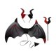 thumbnail image 3 of Disfraz de diablo de Halloween con cuernos de diablo para hombre y mujer, disfraz de diablo con alas de diablo. Rojo y negro, 3 of 8