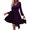 Dark Purple, variant on WTOBBY Women's Fashionable Solid Color V-Neck Long Sleeve Pullover Casual Dress Easy Pull-On Design for Quick Wear Comfortable Knit Fabric Versatile for Layering or Solo Use,Black L