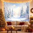 thumbnail image 3 of Snowy Woodland Path with Birch Trees in Winter, Serene Boho for Nature Lovers, Quiet Forest Wall Decor, Christmas Gift Tapestry Wall Hanging for Living Room and Bedroom, 3 of 7