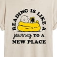 thumbnail image 3 of Peanuts - Reading Is Like A Journey To A New Place - Women's Oversized T-Shirt, 3 of 6