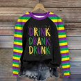 thumbnail image 2 of Tweang Mardi Gras Shirt Long Sleeve Mardi Gras T-shirt Long Sleeve Tops for Women Mardi Gras Sweatshirt Loose Fitting Tops for Women Mardi Gras Sequin Sweatshirt Women Mardi Gras Shirts Black L, 2 of 4
