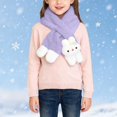 thumbnail image 2 of BXJX Girls Plush Scarf, Thick Casual Lightweight Thermal Neck Warmer for Winter Purple Size Free Size, 2 of 7