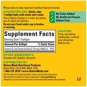 Nature Made Vitamin D3 1000 IU (25 mcg) Softgels, Vitamin D Dietary Supplement, 300 Count