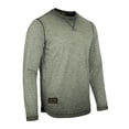 thumbnail image 2 of ZIMEGO Men's Long Sleeve Crew Neck Color Dye Washed Vintage Curved Hem T-Shirts, 2 of 5
