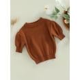 thumbnail image 3 of Gureui Toddler Infant Baby Boys Girls Casual Short Sleeve Sweater Fashion Solid Color Round Neck Pullover Knitwear, 3 of 9