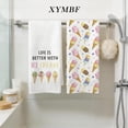 thumbnail image 5 of Ice Cream Gift Kitchen Towels, Ice Cream Gifts for Women Men, Gifts for Frozen Dessert Sweet Lovers Decor Hand Towels for Kitchen Decor, 16x24 Inch Set of 2, 5 of 6