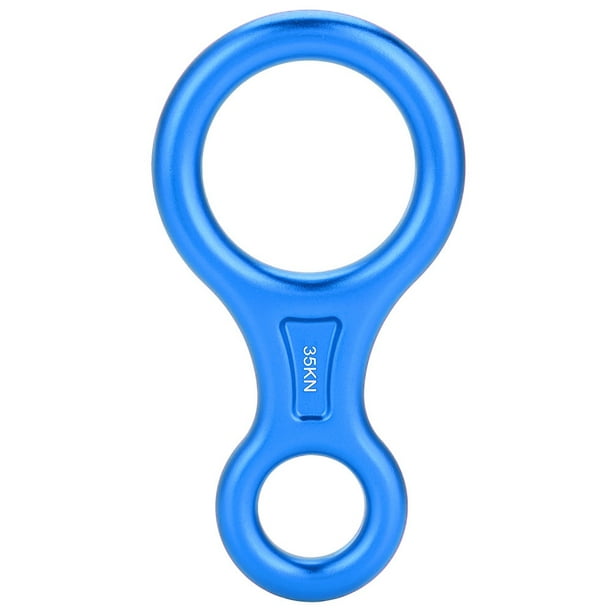 MAGT Anneau d'escalade 8, descendeur de Corde Haute résistance 35KN en Alliage d'aluminium Figure 8 descendeur de Corde Anneau de Descente d'escalade Durable pour l'escalade(Gris