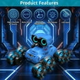 thumbnail image 2 of Robot Toy, 8 Wheels Stunt Robot Toys with 2.4Ghz, Auto-Demonstration, 360° Rotation, LED Eyes，Easy Kid-Friendly Controls for Indoor/Outdoor Play, Gifts and Toys for Kids Aged 6-13, 2 of 12