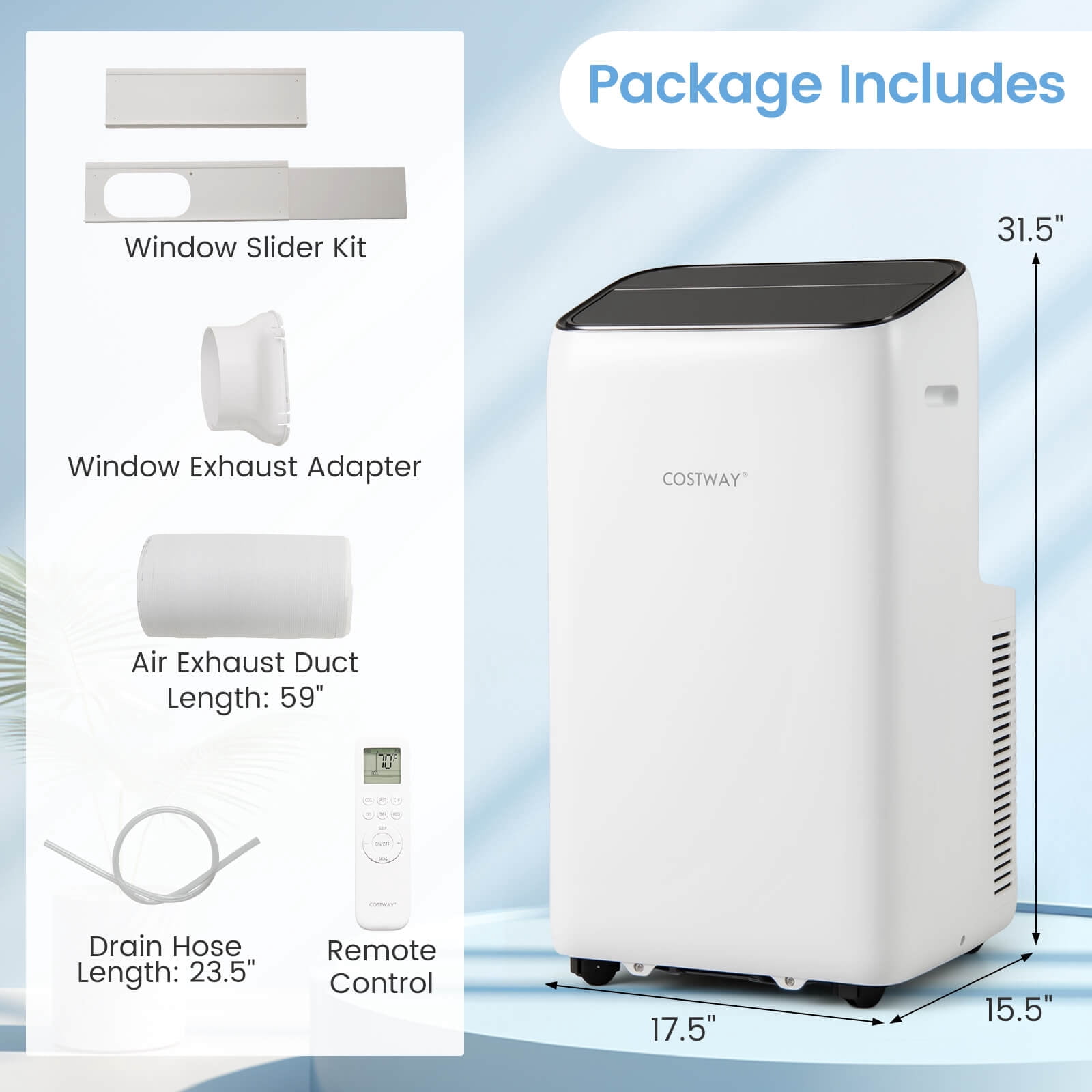 Costway 14000 BTU Inverter Portable Air Conditioner with APP Voice & Remote Control