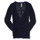 thumbnail image 2 of Aeropostale Womens Open Knit Boyfriend Cardigan Suéter, Azul, Mediano Aeropostale Cárdigan, 2 of 2