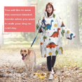 thumbnail image 4 of Wearable Oversized Blanket,White Desert Elements Dinosaurs Pattern Wearable Blanket Hoodie for Adults,Cozy Hooded Blankets with Super Pockets,Super Warm Fuzzy Pullover for Women & Men, 4 of 6