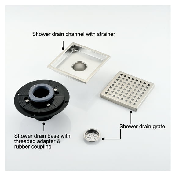 6 Inch Square Shower Floor Drain