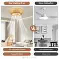 thumbnail image 4 of 20 inch Ceiling Fan Light Rustic Flush Mounted Ceiling Fan Light Pendant Lamp Fixture W/ Remote BT277 110V, 4 of 20