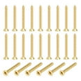thumbnail image 1 of 24 piezas de tornillos de latón, M4 x 40mm, tornillos autoperforantes de cabeza plana Phillips sólidos para reparación de muebles, marco de fotos, paneles de yeso y electrodomésticos., 1 of 6