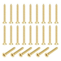 24 Pcs Brass Screws, M4 x 40mm Solid Phillips Flat Head Self-Tapping Wood Screw Fasteners for Woodworking Furniture Repair Photo Frame Drywall Home Appliances
