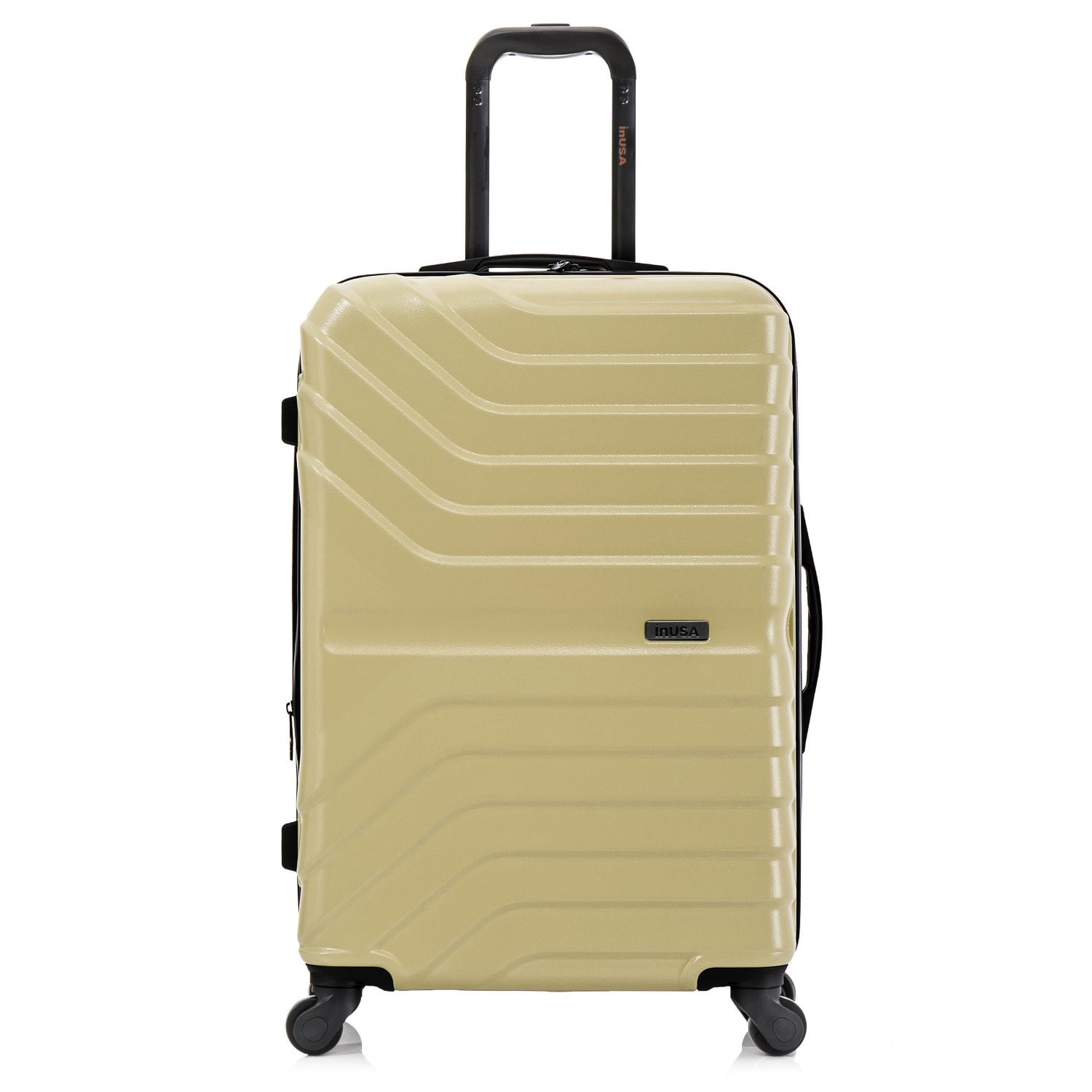 InUSA AURUM 24" Hardside Lightweight Checked Luggage with Spinner Wheels, Handle and Trolley, Champagne