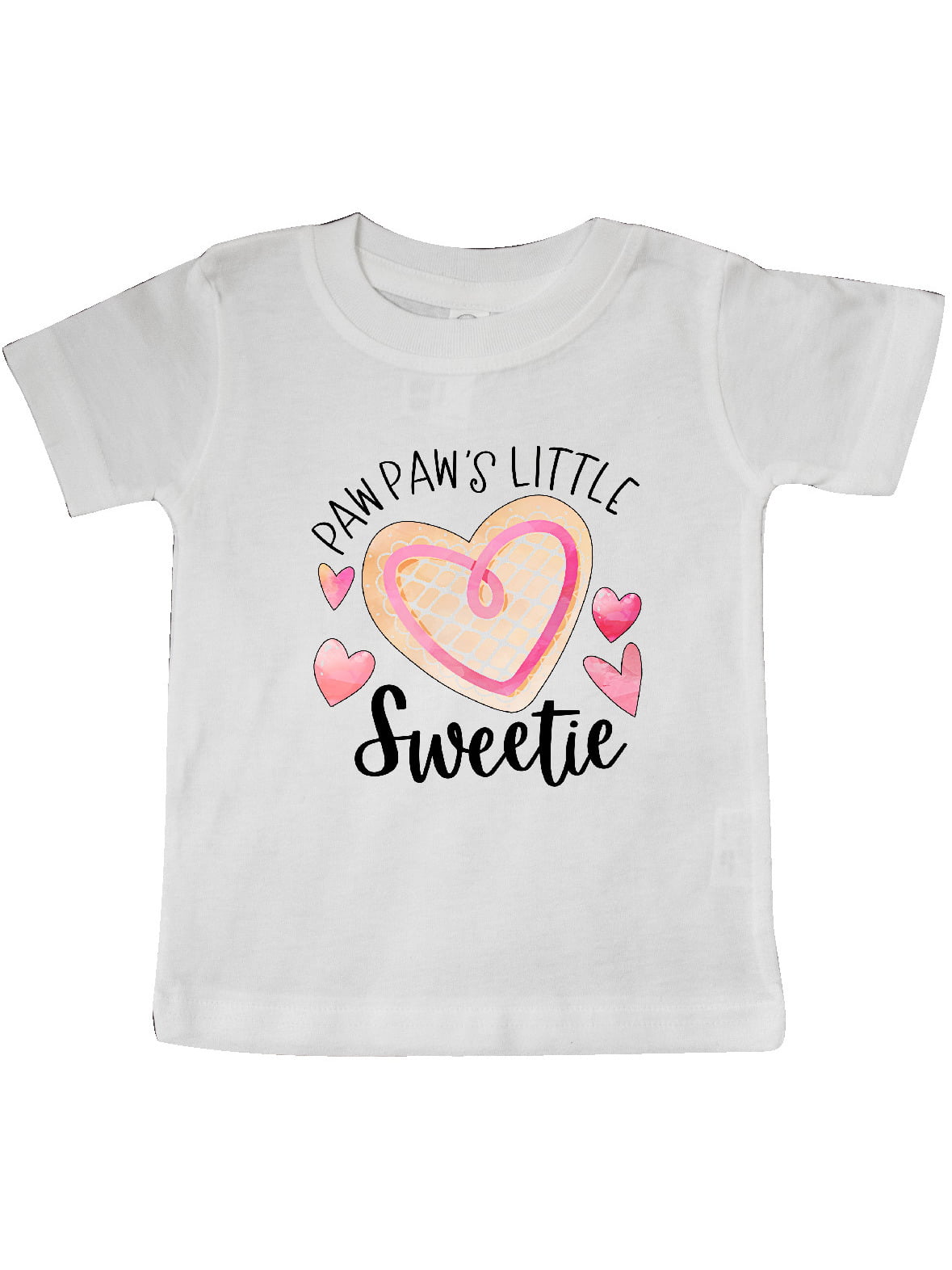 Pawpaw's Little Sweetie with Pink Heart Cookie Baby T-Shirt - Walmart ...