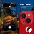 thumbnail image 2 of CASELIX Camera Lens Protectors for iPhone 13, Metal Full Cover Tempered Glass Circle Screen Camera Protection For Apple iPhone 13, Red, 2 of 4