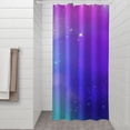 thumbnail image 2 of 36x72in Waterproof Shower Curtain with Weighted Hem, Mold-Resistant Fabric Bathroom Curtain with Metal Grommets and Hooks, Fluid Smoke Aurora Art Style, 2 of 6