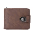 thumbnail image 4 of ddioayh Men's Vintage Lock Buckle Wallet with Multiple Card Slots and Zipper Coin Purse Compact Lightweight 112g for Business Travel Daily Use, 4 of 5
