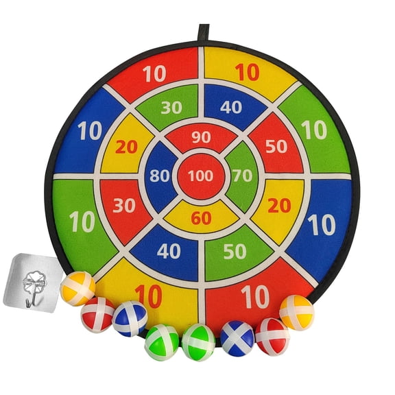 Kids Sticky Ball Dartboard Set Indoor Sucker Ball Target Throwing Game for Toddler Motor Skills and Family Party Entertainment