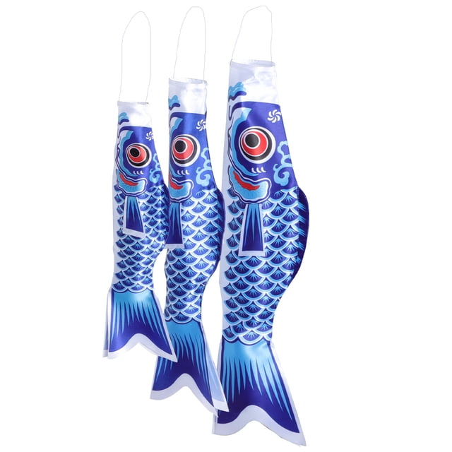 MasteelfCA 3Pcs Children's Day Carp Decorative Windsock Flag Creative Garden Wind Flag