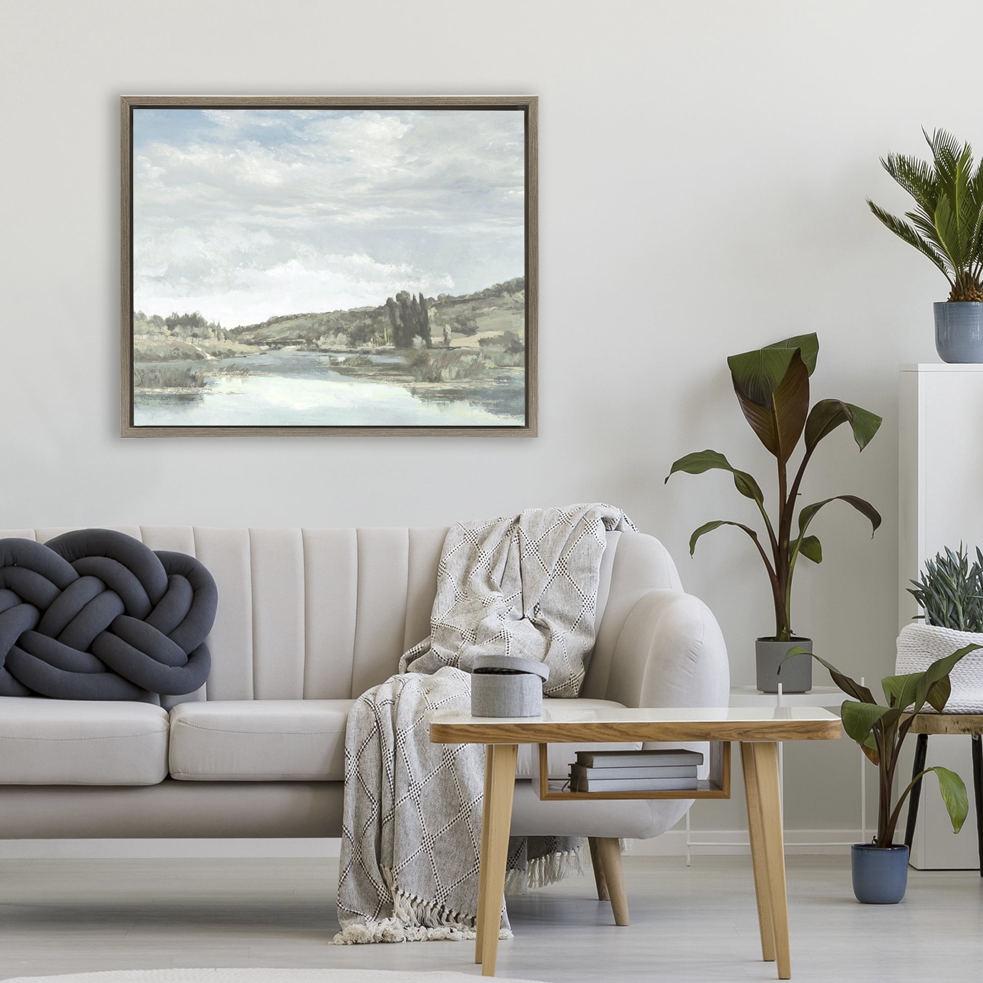 Stupell Industries On The Water Landscape Brown Framed Floater Canvas Wall Art, design by Christy McKee