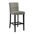 thumbnail image 4 of Linon Morocco Full Back Wood Bar Stool, 30" Seat Height, Black Finish with Driftwood Fabric, 4 of 5