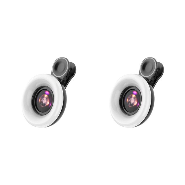 Cateissary Mobile Phone Fill Light 15x LED Mini 53 Lens for Android Photography Negro 2Conjunto