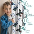 thumbnail image 3 of Blackout Kids Curtains,White Butterfly Blue Flower Pattern Childrens Insulated Curtains Set Of 2,Bedroom Essentials,Toddler Room Decor 42"x54", 3 of 5