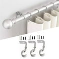 thumbnail image 3 of Adjustable Curtain Rod Brackets, 3 Set Heavy Duty Drapery Rod Holders Hardware Window Curtain Rod Support Hanger with Installation Screws for Curtain Rods, 3 of 9