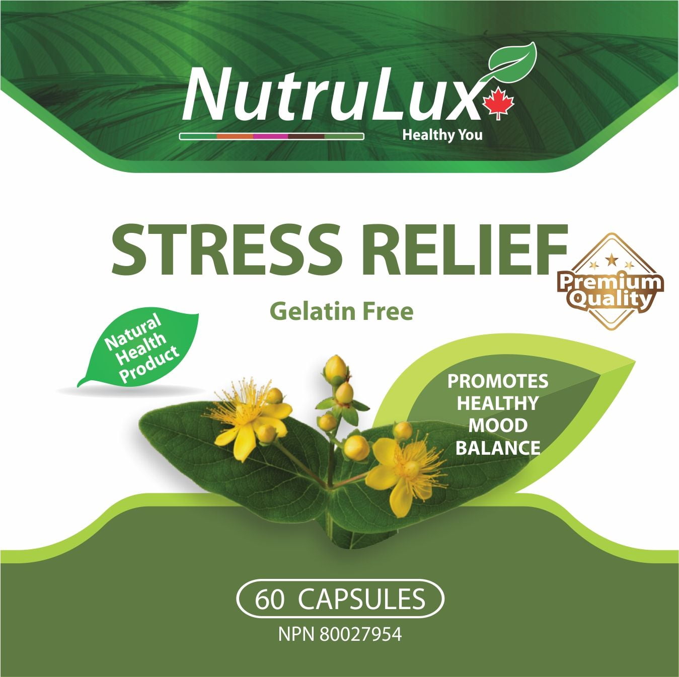 Stress Relief ( 300 mg Herb Top Flowering ) Halal Gelatin Free Capsules