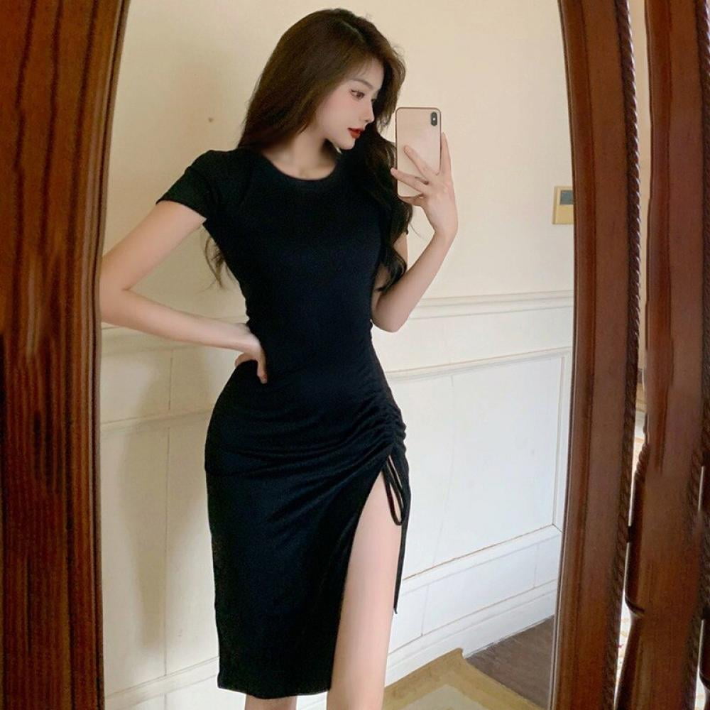 mid dress with slit
