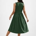 thumbnail image 5 of ZZwxWA Women's Summer Tank Midi Dress with Pockets Sleeveless A-Line Sundress Casual Floral T-Shirt Dress Flowy Beach Sundress Womens Solid Pleated Dresses, 5 of 7