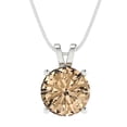 thumbnail image 3 of 3 cctw Yellow Moissanite White Gold Plated Pendant with 16" Box Chain (9mm, Round Cut), 3 of 6