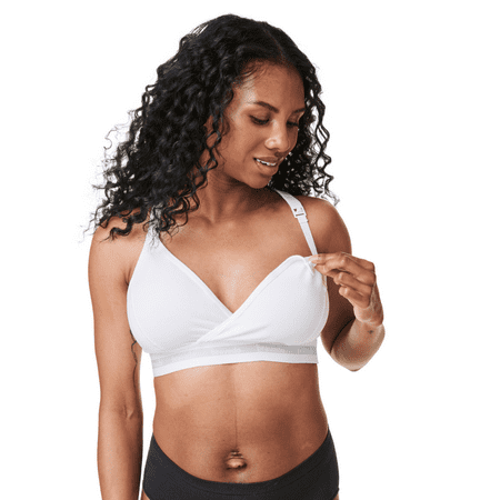 BRAVADO! DESIGNS Women s Original Sleep Nursing Bra  Regular Full Cups Maternity Bra for Breastfeeding  White  Small