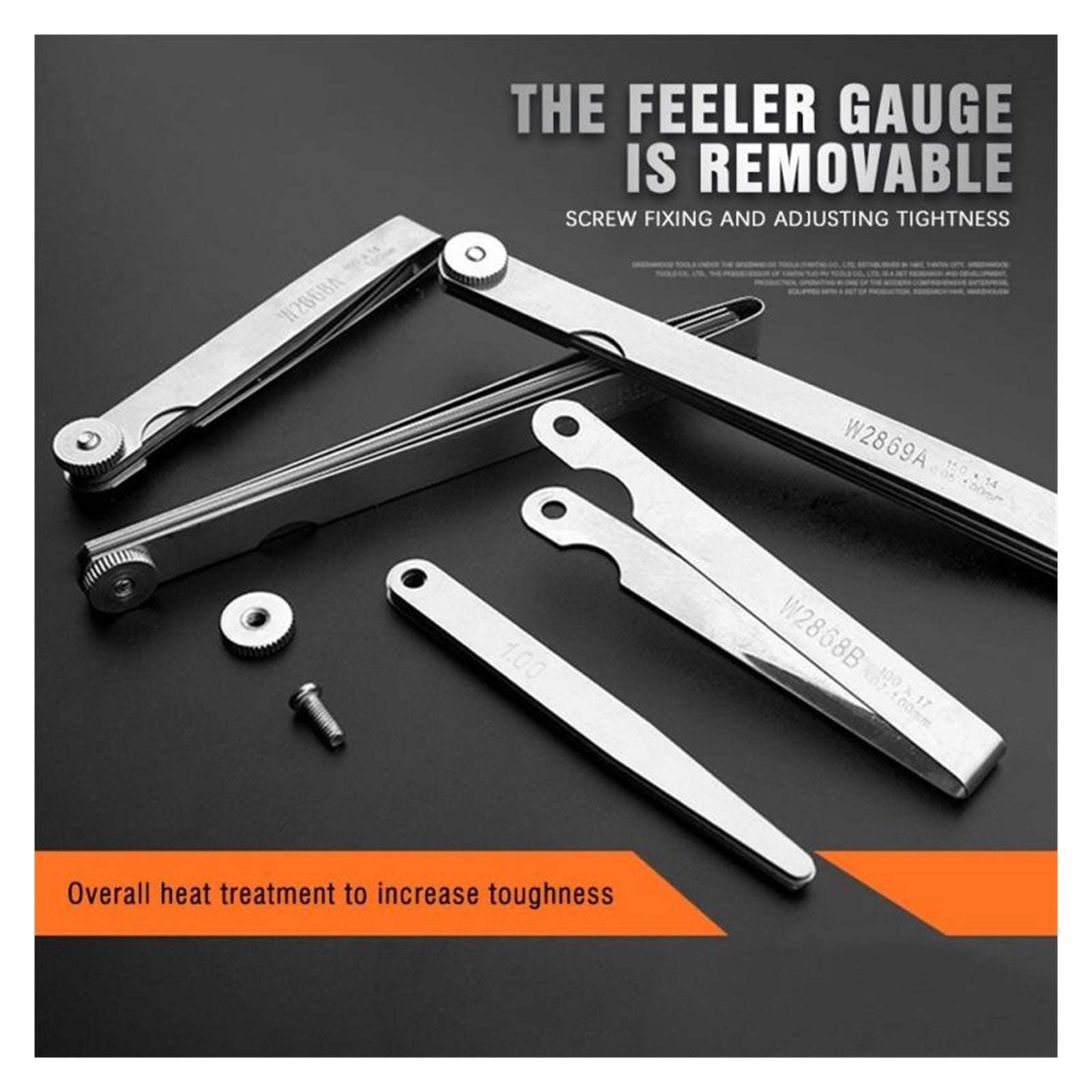 17 Blades Feeler Gauge High Precision Metric Thickness Gauge Foldable Stainless Steel Gap Gages Blades Feeler Measurements Tool ,Easy to Use
