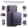 thumbnail image 2 of for Samsung Galaxy S24 FE Wallet Case with Detachable Magnetic Card Holder, PU Leather + TPU, RFID Blocking Kickstand 2-in-1 Shockproof Drop Protective Phone Case with Magnetic Buckle, Purple, 2 of 12