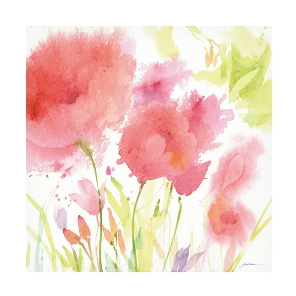 Canvas Wall Art - Sheila Golden 'Barbs Garden' Wall Art for Living Room, Bedroom, or Office Décor by Trademark Fine Art - 14 x 14 Inches