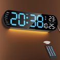 thumbnail image 1 of Necomi Reloj de Pared Digital LED, Pantalla Grande de 14 Pulgadas, 10 Niveles de sensibilidad autom&aacute;tica a la luz, Reloj Grande con Fecha, d&iacute;a de la Semana y Temperatura, 1 of 7