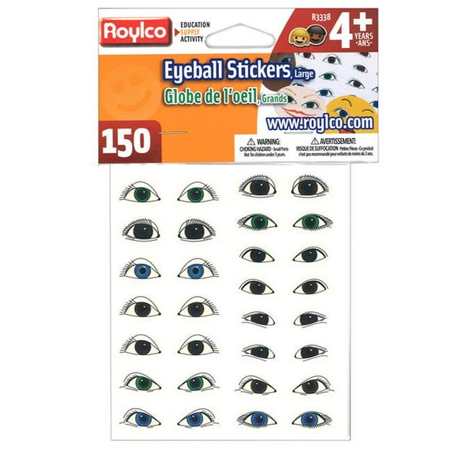 Roylco R-3338-6 Stickers pour Globes Oculaires Grands Yeux - Pack de 6