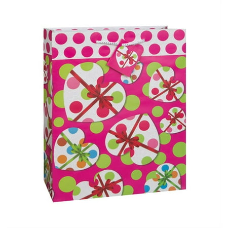 Medium Glitter Hearts and Bows Valentine Gift Bag