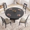 thumbnail image 3 of 47 In Round Dining Table for 4-6 People,  Dining Room Table with Wooden Pedestal Base, Black Dinner Tables , Circle Kitchen Tables for Dining Room, Kitchen, Living Room(Table Only), 3 of 9
