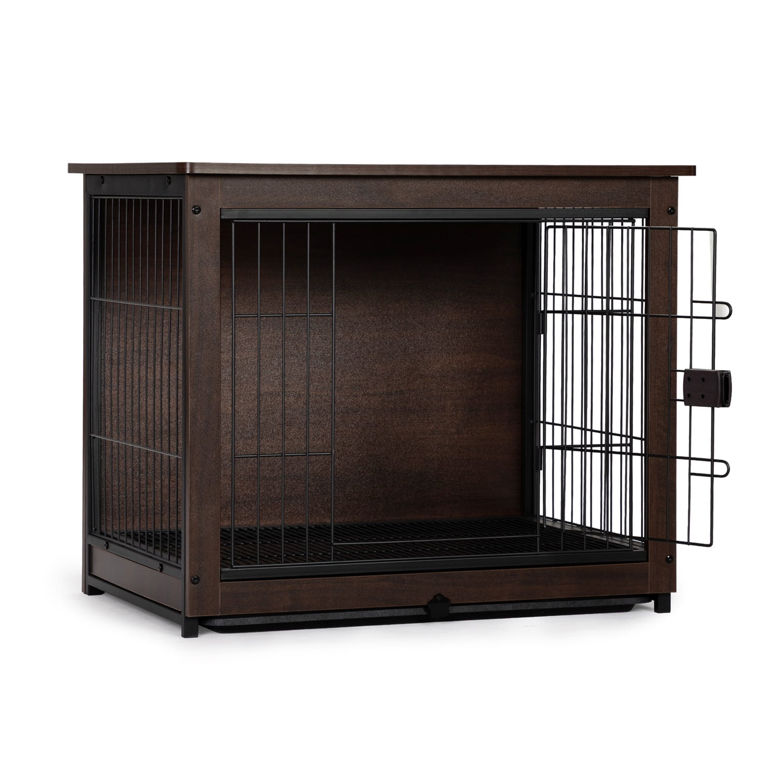 Pefilos 30" Dog Crates for Medium Dogs Furniture, Pet Cages for Small Animals Double-Doors, Indoor Wood Dog Kennel, Dog House, Brown M Pefilos 30" Dog Crates for Medium Dogs Furniture, Pet Cages for Small Animals Double-Doors, Indoor Wood Dog Kennel, Dog House, Brown M